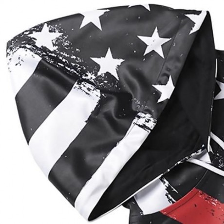 KANGAROO POCKET DISTRESSED AMERICAN FLAG HOODIE (COLORMIX)