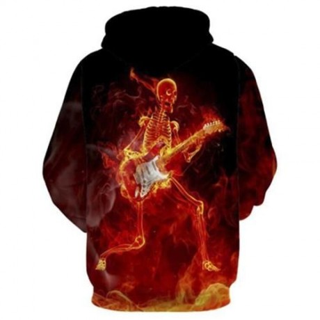 SKELETON 3D PRINT HIPSTER HALLOWEEN HOODIE (COLORMIX)