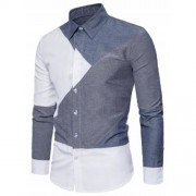TURNDOWN COLLAR COLOR BLOCK PANEL SHIRT (COLORMIX)