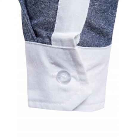 TURNDOWN COLLAR COLOR BLOCK PANEL SHIRT (COLORMIX)