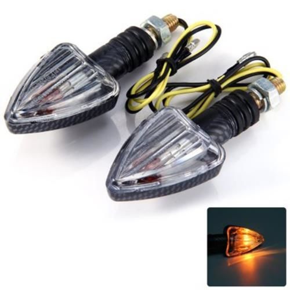 12V 2PCS ARROW SHAPED AMBER TURN SIGNAL INDICATOR LIGHT FOR MOTORCYCLE