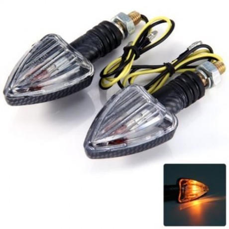 12V 2PCS ARROW SHAPED AMBER TURN SIGNAL INDICATOR LIGHT FOR MOTORCYCLE