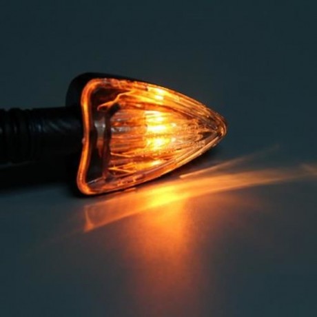 12V 2PCS ARROW SHAPED AMBER TURN SIGNAL INDICATOR LIGHT FOR MOTORCYCLE