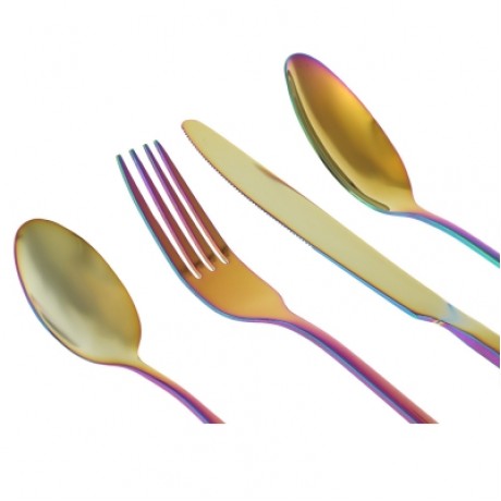 Portable Stainless Steel Knife Spoon Fork Set (COLORFUL)