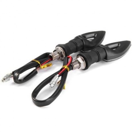 12V 2PCS 12 LEDS ARROW SHAPED TURN SIGNAL INDICATOR LIGHT BULB FOR MOTORCYCLE - AMBER LIGH