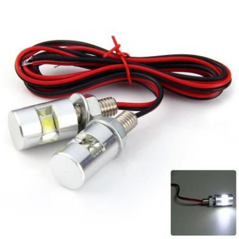 2PCS 12V CAR MOTORCYCLE LICENSE PLATE SCREW BOLT LAMP WITH WHITE LIGHT