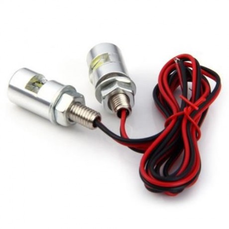 2PCS 12V CAR MOTORCYCLE LICENSE PLATE SCREW BOLT LAMP WITH WHITE LIGHT