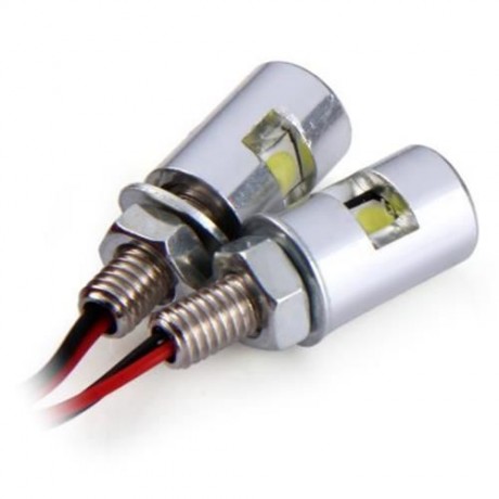 2PCS 12V CAR MOTORCYCLE LICENSE PLATE SCREW BOLT LAMP WITH WHITE LIGHT
