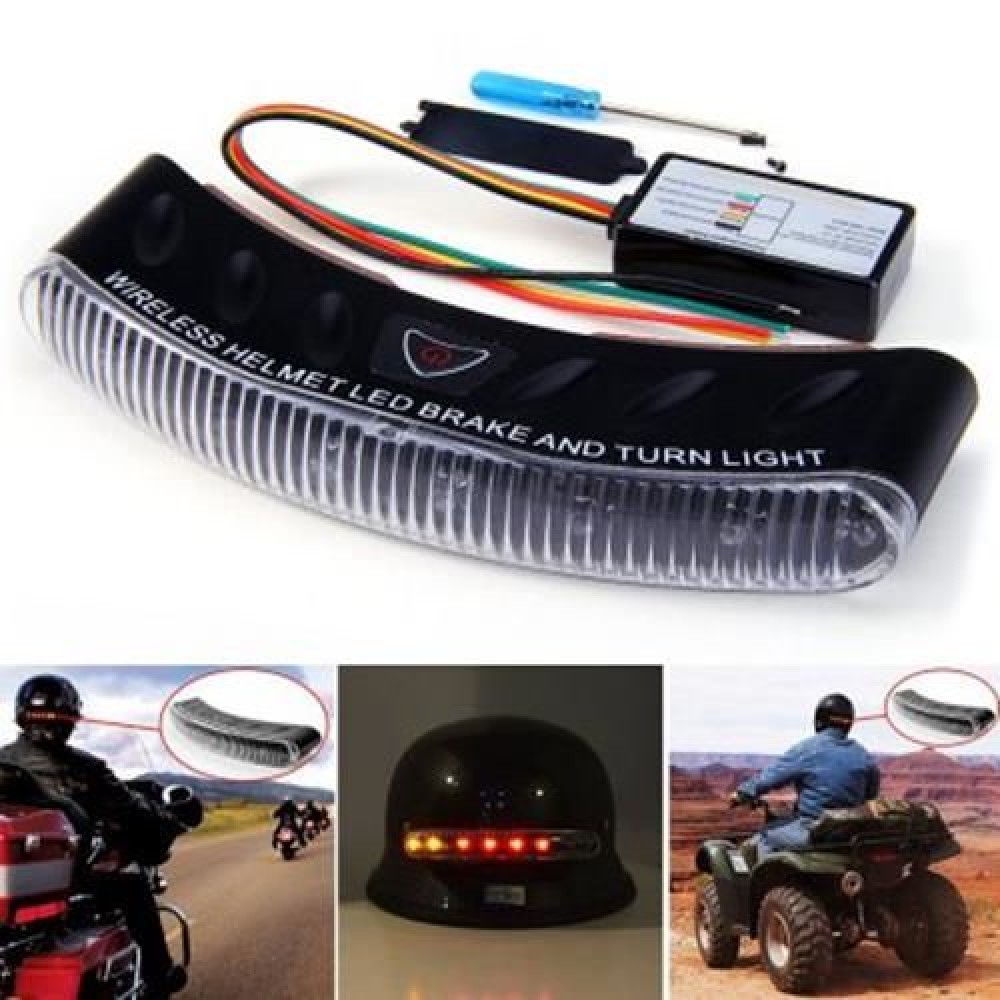12V 8 LEDS WIRLESS MOTORCYCLE HELMET LED BRAKE TURN SIGNAL LIGHT