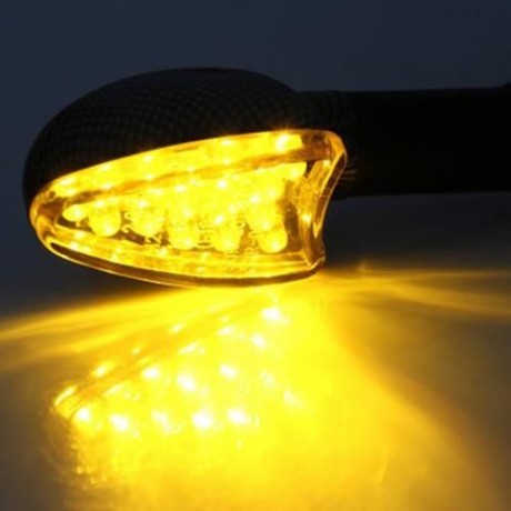 2PCS MOTORCYCLE MOTORBIKE 12V 15 LEDS TURN SIGNAL LIGHT CORNERING LAMP BLINKER