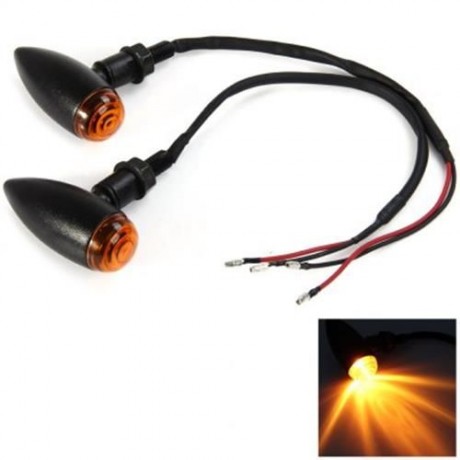 2PCS 12V LED MOTORCYCLE MOTORBIKE ALLOY TURN SIGNAL LIGHT BULB CORNERING LAMP BLINKER