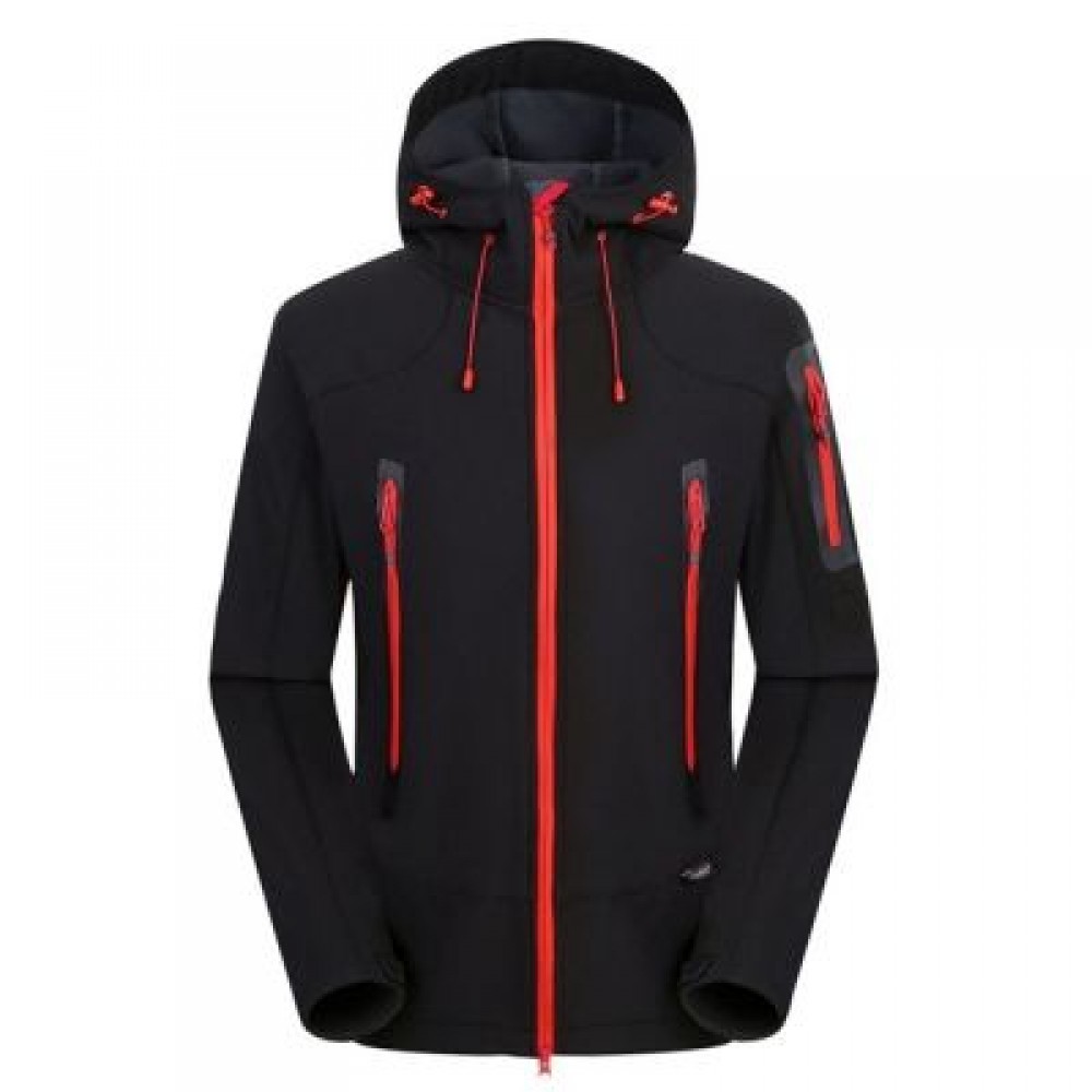 Waterproof Breathable Outdoor Soft Shell Jacket Coat for Men (BLACK)