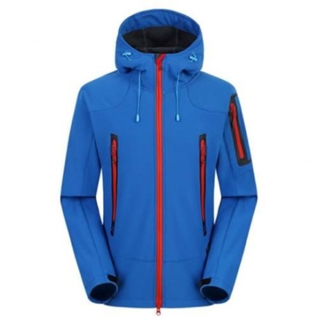 WATERPROOF BREATHABLE OUTDOOR SOFT SHELL JACKET COAT FOR MEN (BLUE)