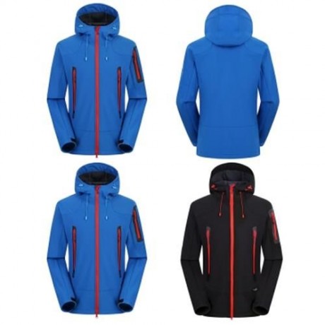 WATERPROOF BREATHABLE OUTDOOR SOFT SHELL JACKET COAT FOR MEN (BLUE)