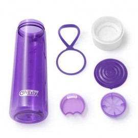 GRIZZLY ES8110 700ML PORTABLE TRANSPARENT WATER BOTTLE (PURPLE)