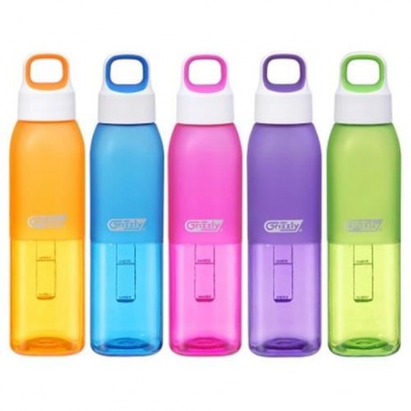 GRIZZLY ES8112 500ML BAP-FREE PORTABLE TRANSPARENT BOTTLE (ORANGE)