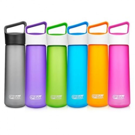 GRIZZLY ES8102A - CX 700ML FROSTED PLASTIC WATER BOTTLE (BLACK)