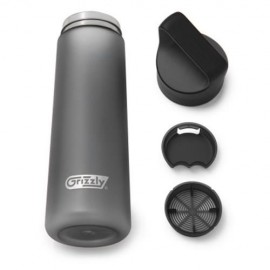 GRIZZLY ES8102A - CX 700ML FROSTED PLASTIC WATER BOTTLE (BLACK)