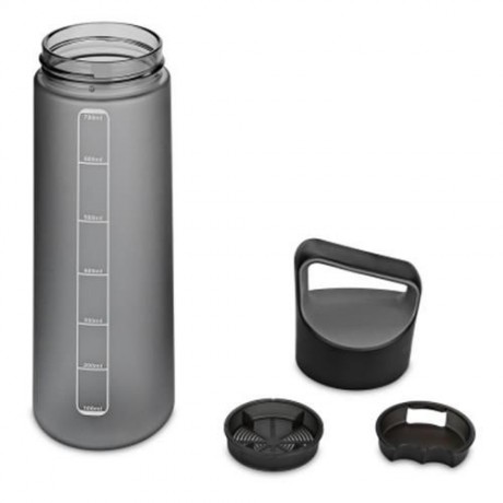GRIZZLY ES8102A - CX 700ML FROSTED PLASTIC WATER BOTTLE (BLACK)