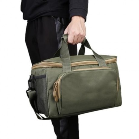 LEO MULTIFUNCTIONAL CANVAS SQUARE FISHING BAG (ARMY GREEN)
