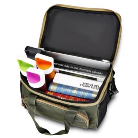 LEO MULTIFUNCTIONAL CANVAS SQUARE FISHING BAG (ARMY GREEN)