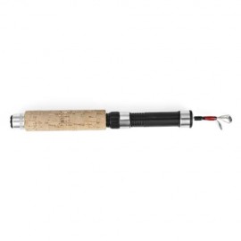 LEO OUTDOOR MINI RETRACTABLE FIBERGLASS FISHING ROD (BLACK AND BROWN)