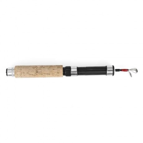 LEO OUTDOOR MINI RETRACTABLE FIBERGLASS FISHING ROD (BLACK AND BROWN)