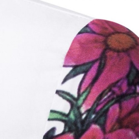 TURNDOWN COLLAR 3D FLOWERS PRINT SHIRT (WHITE)