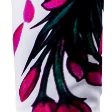 TURNDOWN COLLAR 3D FLOWERS PRINT SHIRT (WHITE)