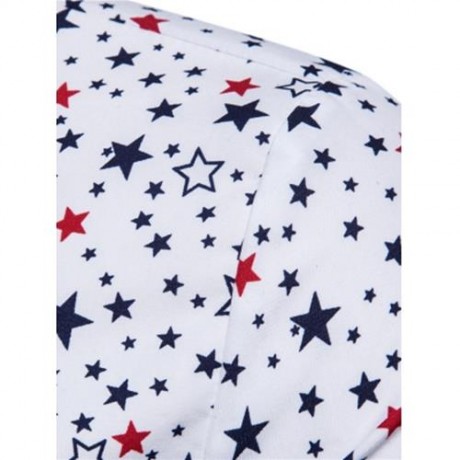 TURNDOWN COLLAR COLORFUL STARS PRINT SHIRT (CADETBLUE)