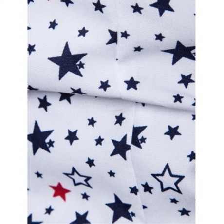 TURNDOWN COLLAR COLORFUL STARS PRINT SHIRT (CADETBLUE)