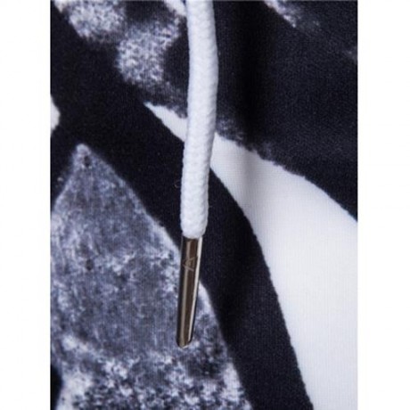 HOODED 3D INK WASH PAINTING PULLOVER HOODIE (WHITE)