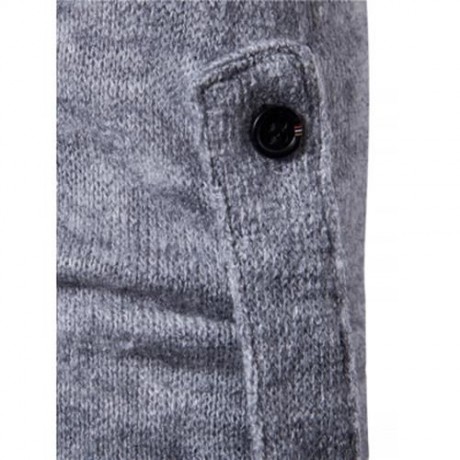 SHAWL COLLAR FAUX TWINSET PANEL ASYMMETRIC KNITTED CARDIGAN (LIGHT GRAY)