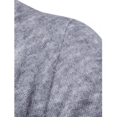 PILES COLLAR LONG SLEEVE ASYMMETRIC SWEATER (LIGHT GRAY)