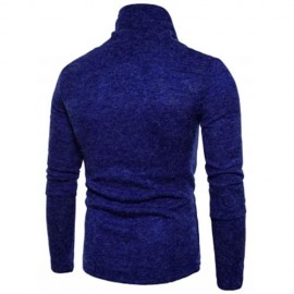 PILES COLLAR LONG SLEEVE ASYMMETRIC SWEATER (ROYAL)