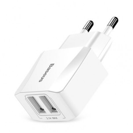 Baseus Mini Dual USB Output Charger 5V 2.1A (WHITE)