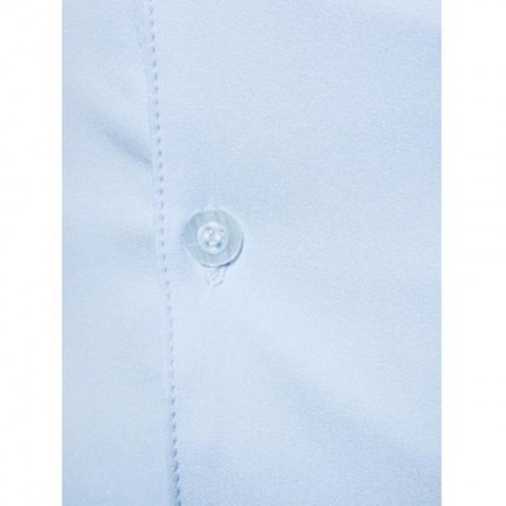OBLIQUE BUTTON UP STAND COLLAR SHIRT (LIGHT BLUE)