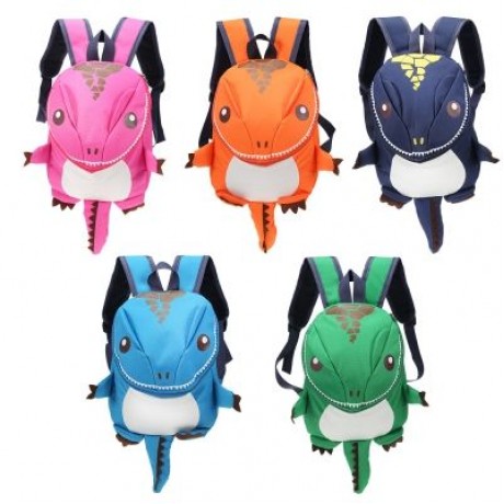 Cartoon Dinosaur Backpack Children Kindergarten School Bag (PINK)