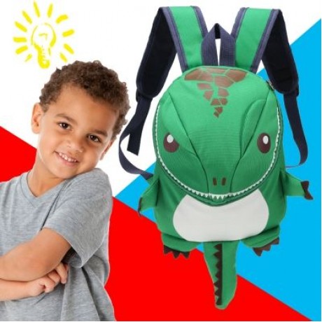 Cartoon Dinosaur Backpack Children Kindergarten School Bag (PINK)