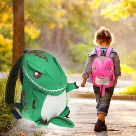 Cartoon Dinosaur Backpack Children Kindergarten School Bag (PINK)
