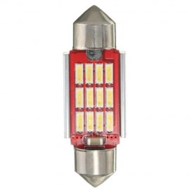 WHITE FESTOON CANBUS ERROR FREE INTERIOR LIGHT BULB 36 39 42MM 12SMD 4014 LED (RED AND SIL