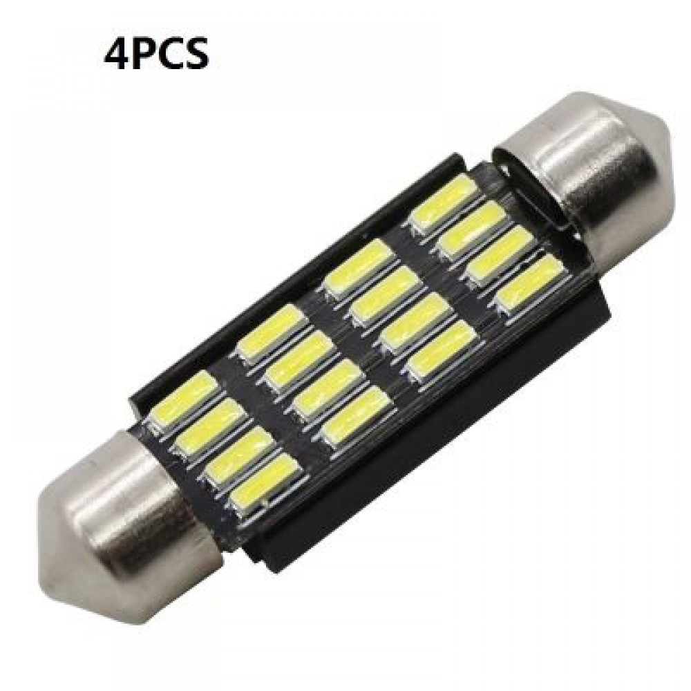 4PCS 41mm White 4014 Festoon 16 LED Interior Map Dome Canbus Error Free Light 874 (WHITE) 4PCS 41mm White 4014 Festoon 16 LED Interior Map Dome Canbus Error Free Light 874 (WHITE)
