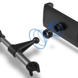 ZIQIAO 4 - 11 INCH EXTENDABLE CAR HEADREST BACK SEAT TABLET STAND MOUNT HOLDER (BLACK)