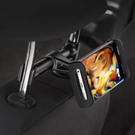 ZIQIAO 4 - 11 INCH EXTENDABLE CAR HEADREST BACK SEAT TABLET STAND MOUNT HOLDER (BLACK)