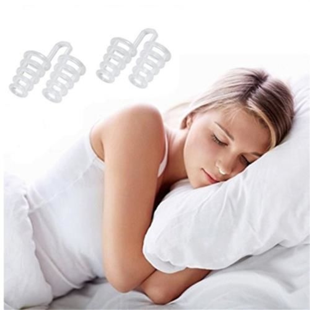 SET OF 2 PREMIUM ANTI-SNORING NOSE VENTS SOFT SILICON STOP SNORING DEVICE NIGHT (WHITE)