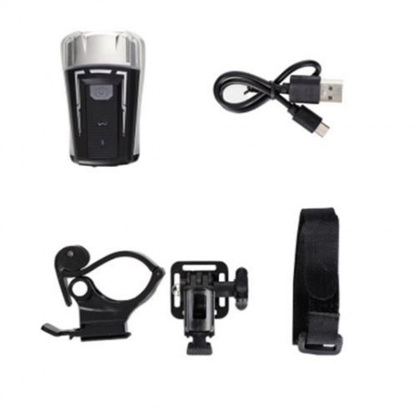 USB RECHARGEABLE BICYCLE FRONT LIGHT BIKE HANDLEBAR LIGHT (BLACK)