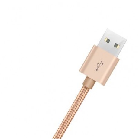 1M Micro USB Pure Color Woven Data  Cable  Earthly Gold For Android (EARTHLY GOLD)