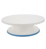 Plastic Round Cake Turntable Rotating Stand (WHITE)