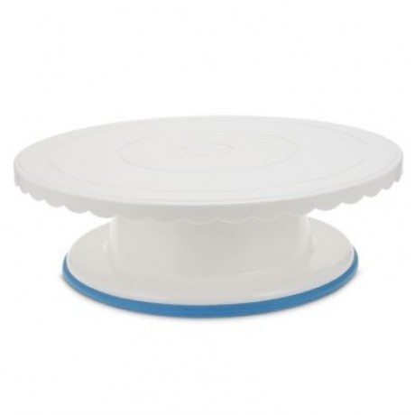 Plastic Round Cake Turntable Rotating Stand (WHITE)