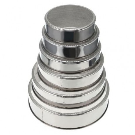 Kitchen Stainless Steel Fine Mesh Flour Sifter 6PCS (SILVER)